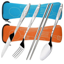 Load image into Gallery viewer, 4 Pcs/Set Portable Stainless Steel Tableware
