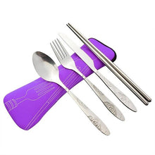 Load image into Gallery viewer, 4 Pcs/Set Portable Stainless Steel Tableware