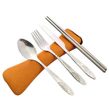 Load image into Gallery viewer, 4 Pcs/Set Portable Stainless Steel Tableware