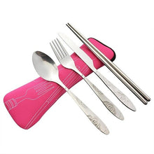 Load image into Gallery viewer, 4 Pcs/Set Portable Stainless Steel Tableware
