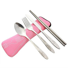 Load image into Gallery viewer, 4 Pcs/Set Portable Stainless Steel Tableware